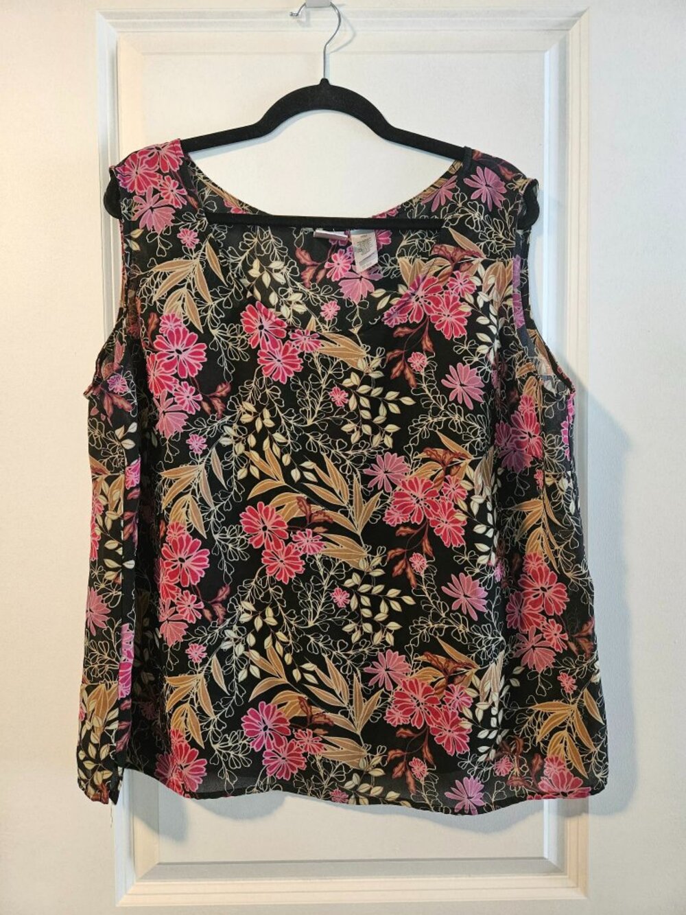 Emma James Woman Floral Blouse Sleeveless Size 18W